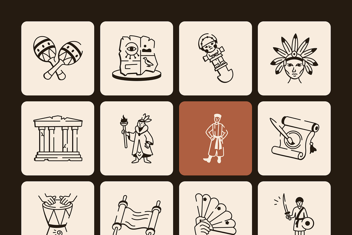 Culture Doodle Icon Set, an Outline Icon by Vectors Market (Photo 8 of 8)
