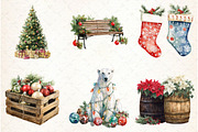 Watercolor Christmas Market Clipart, an Illustration by Libby Wishes (Thumbnail 4 of 9)