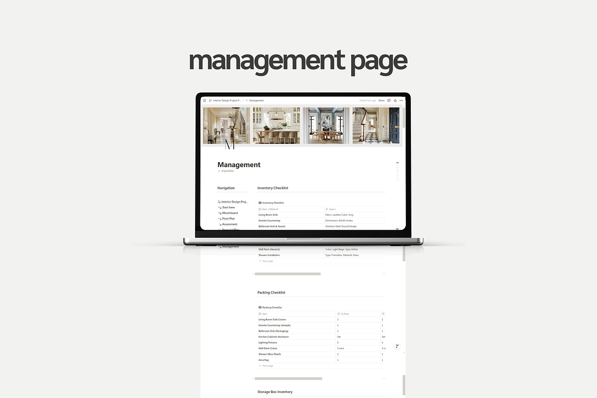 Interior Designer Notion Planner, a Presentation Template by yesitisprintable (Photo 6 of 8)