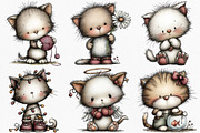Whimsical Cute Cat Clipart Bundle, an Illustration by Canvas Craft (Thumbnail 3 of 7)