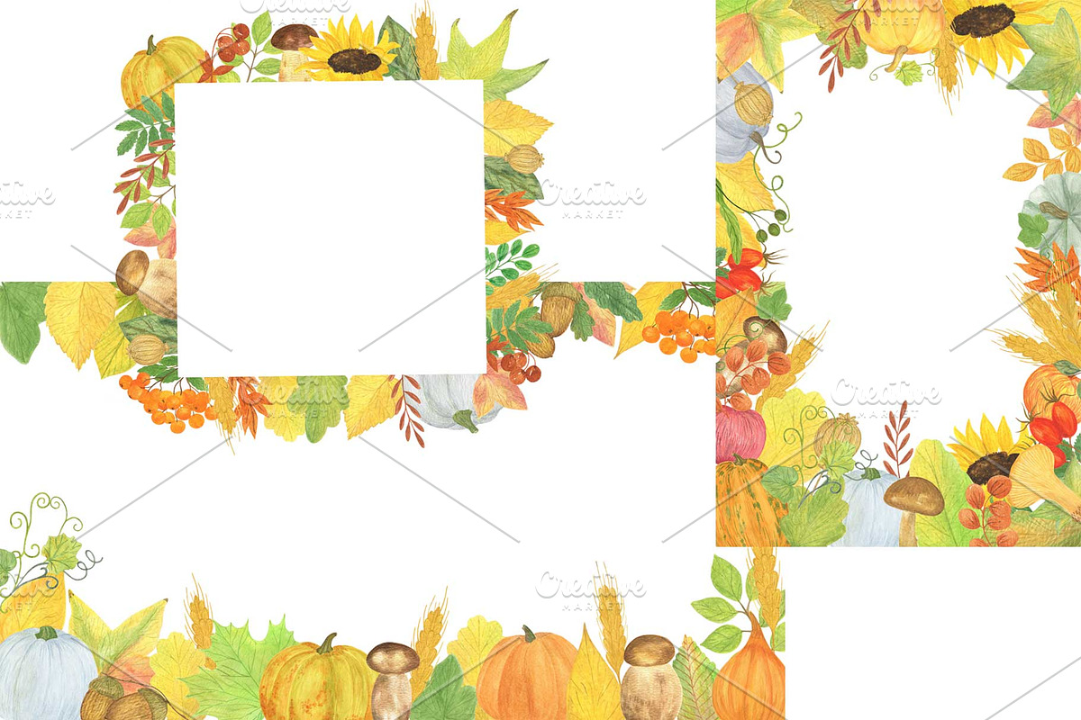 Autumn Floral Frames, Wreaths, a Seasonal Illustration by Contes_de_fée (Photo 3 of 12)
