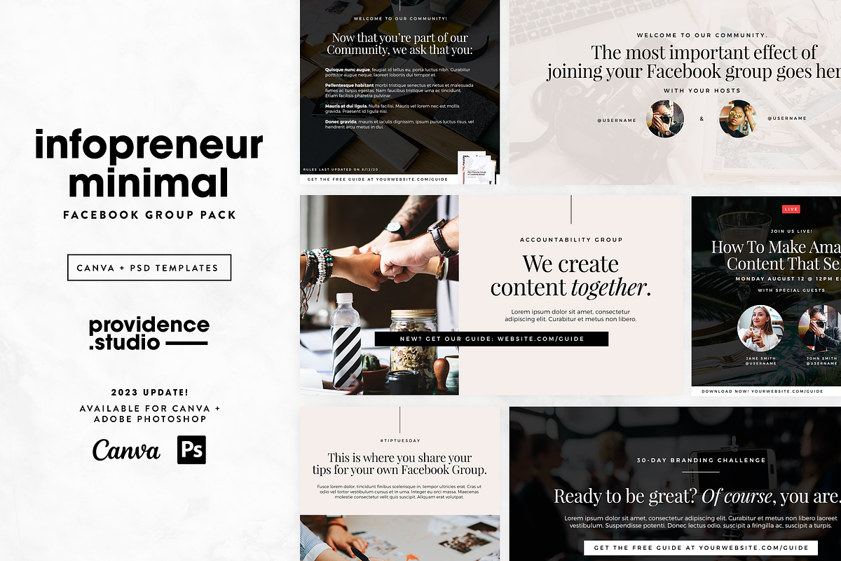 Infopreneur Minimal FB Group Pack, a Social Media Template by Providence Studio (Photo 1 of 7)