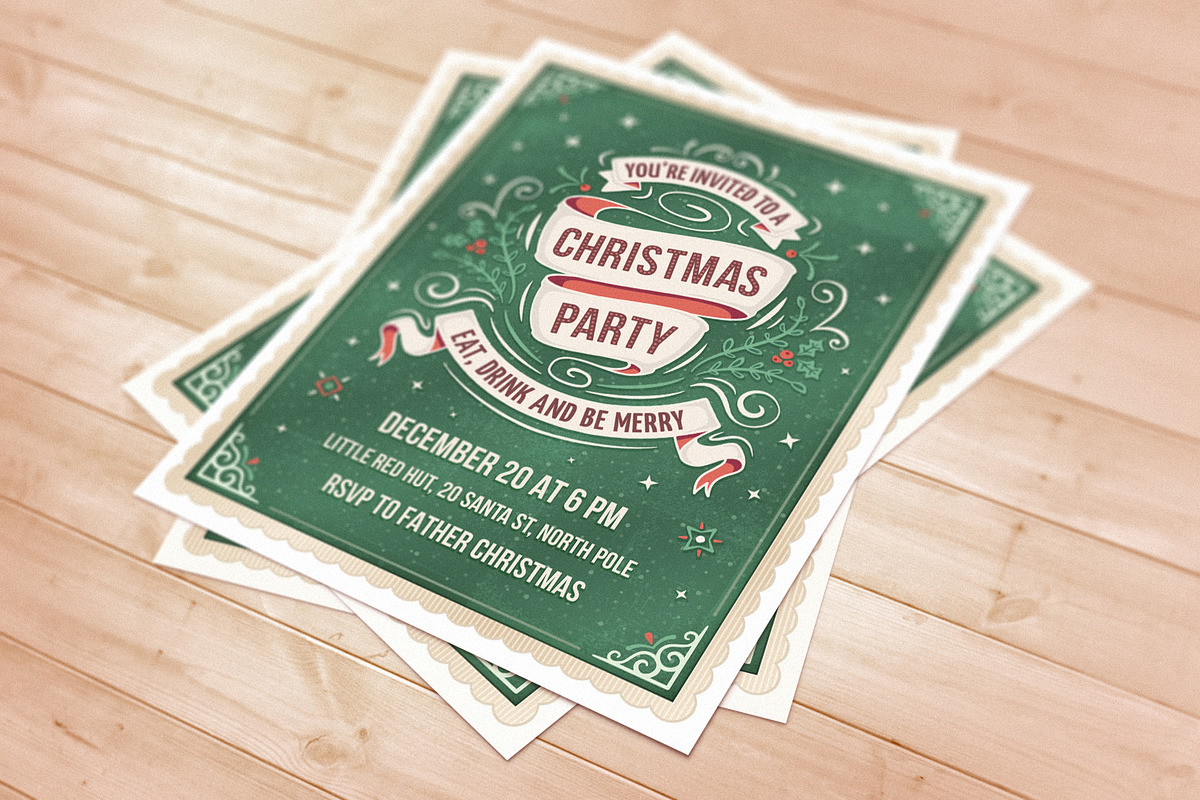 Christmas Party Invitation, an Invitation Template by Mera Pixels (Photo 3 of 5)