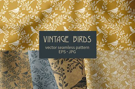 VINTAGE BIRDS pattern collection