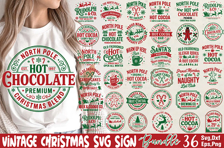 Vintage Christmas Svg Sign Bundle