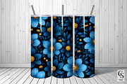 Dark Blue Flowers Seamless Patterns, a Pattern Graphic by Creative Store (Thumbnail 5 of 5)