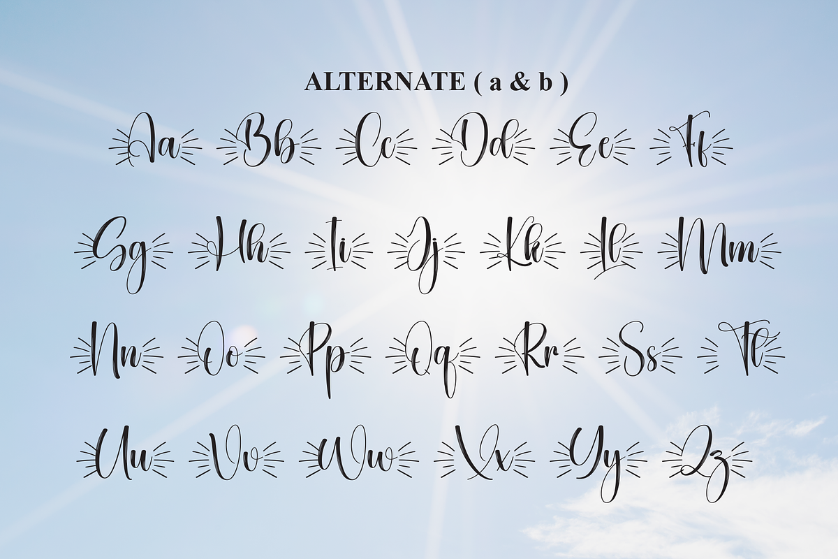 Sunshine | Script Font, a Handwritten Font by Scratchones (Photo 8 of 9)