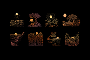 Outline Nature Landscapes, an Object Graphic by Deemak Daksina