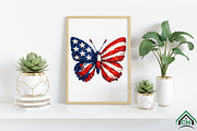 Brushstroke Patriotic Butterfly Png, an Illustration by Craft Nest (Thumbnail 6 of 6)