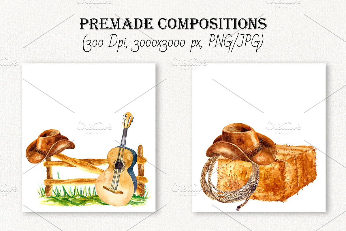 Western watercolor clipart, an Illustration by Vikeriya (Photo 4 of 6)