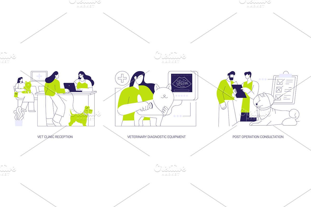 Veterinarian clinic isolated cartoon, an Illustration by Visual Generation