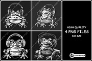 Frog Wearing Headphones Music Lover, a Background Graphic by LaseredNinja (Thumbnail 1 of 7)