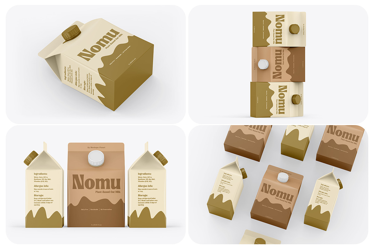 Milk Carton Mockups, a Mockup by Mockups Planet (Photo 1 of 5)