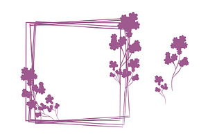 Purple floral frame design with