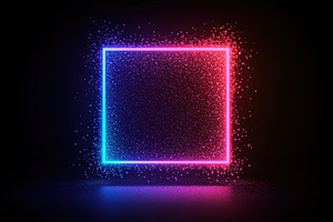 Neon glowing square with sparkles, a Photo by Beautiful things