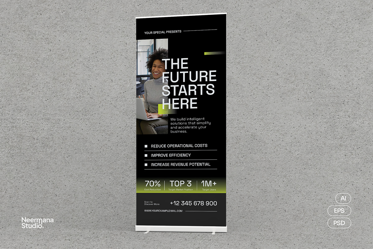 PRAGYA | Startup Roll Up Banner, a Stationery Template by Neermana (Photo 1 of 4)