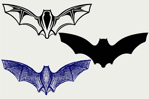 Bat In Flight SVG