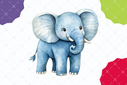 Cute Jungle Animals Watercolor Clipa, an Illustration by designcity5 (Thumbnail 5 of 5)