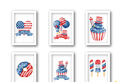 4th of July watercolor clipart, a Decorative Illustration by Natalya_Mona_Art (Thumbnail 6 of 9)