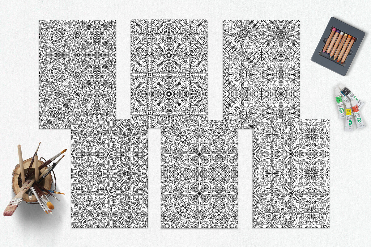 Patterns for coloring PDF,JPG vol-07, a Brochure Template by dnapslvsk (Photo 4 of 6)