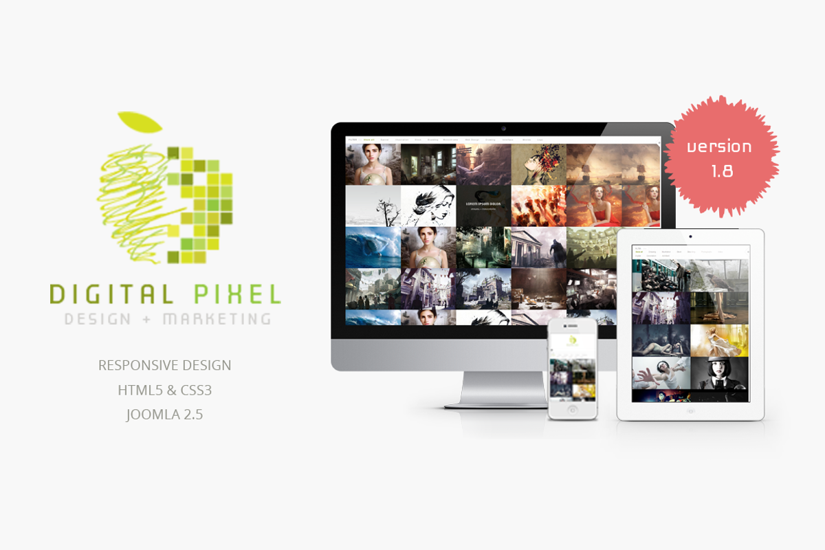 Digital Pixel -Responsive J2.5 Theme, a Websites & App Template by TemPlaza (Photo 1 of 5)