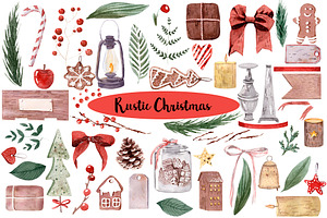 Rustic Christmas Watercolor DIY Set