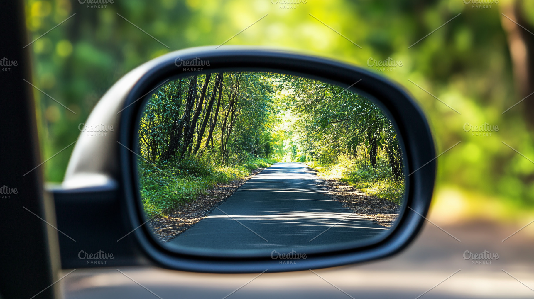 Lush green countryside road reflect, a Nature Photo by MistyDay