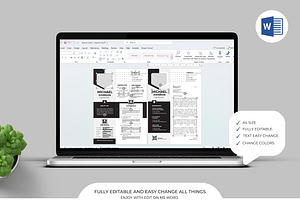 Resume Template Canva Word PS