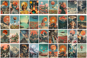 Retro Surreal Collage Posters