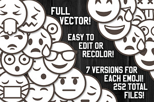 Big 36 Outlined Vector Emoji