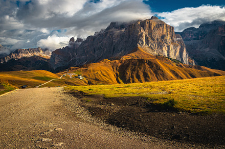 Misty mountains view at autumn, a Nature Photo by Alpine Dreams