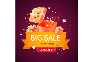 3d Big Sale Poster Banner Card