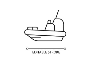 Rescue Boat Linear Icon