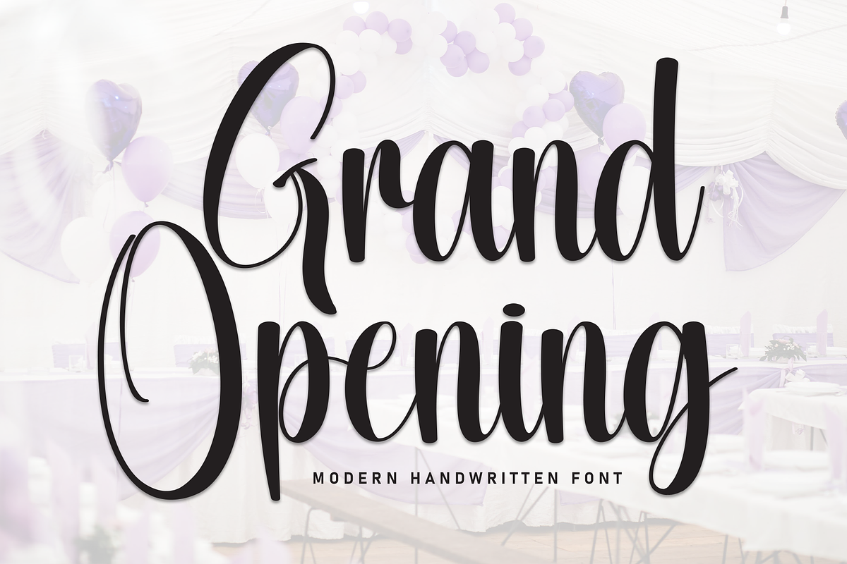 Grand Opening | Script Font, a Handwritten Font by Scratchones (Photo 1 of 8)