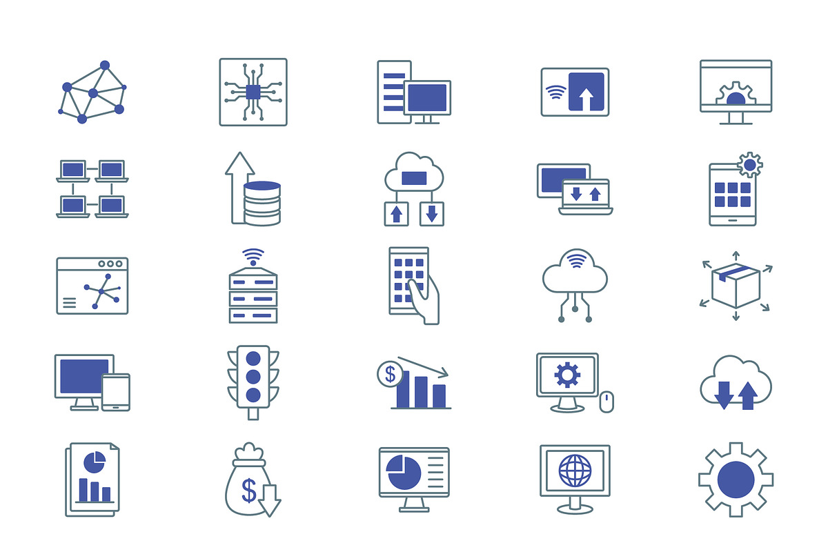 Technology and Data Icon Set