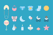 Baby Shower Illustration Set, an Object Illustration by studiogstock (Thumbnail 1 of 3)