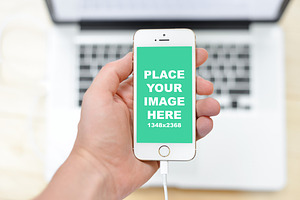 iPhone 6 Mockup with 5 Colour Modes