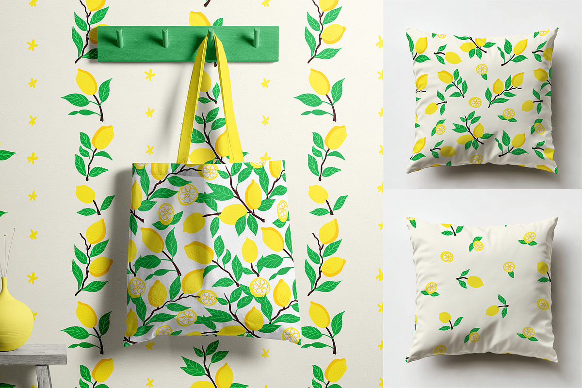 Fresh Lemon Seamless Pattern Set, a Graphic by Asya Melkonyan Patterns (Photo 6 of 14)