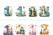 Numbers Clipart, Watercolor Numbers, an Education Illustration by BrushstrokeArtGB (Thumbnail 2 of 9)