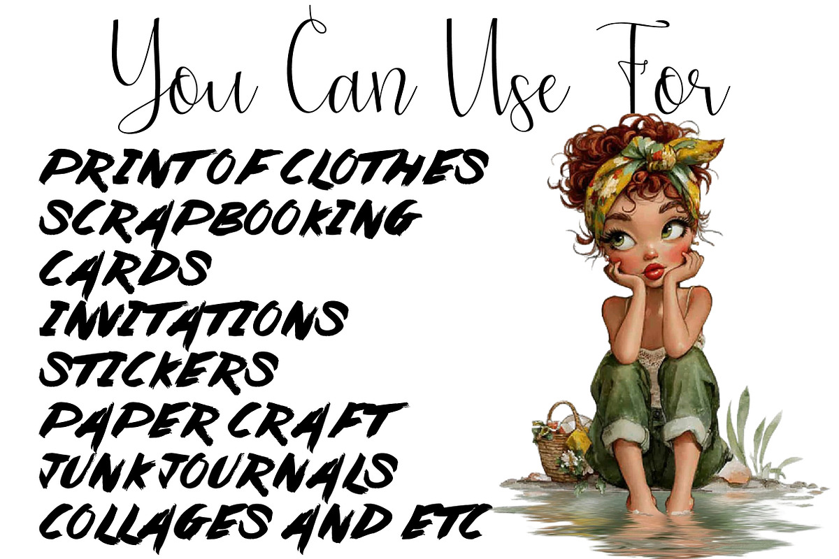 Whimsical Summer Girl Clipart, an Illustration by DreamCafeArt (Photo 6 of 7)