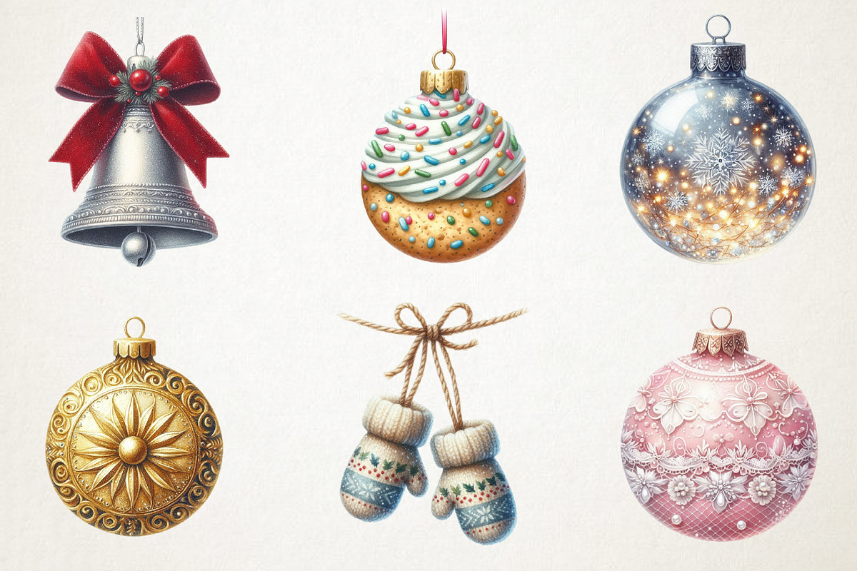 Christmas Ornaments Clipart, an Illustration by RobertsArt (Photo 6 of 7)