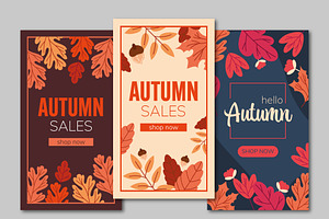 Story Autumn Background Set, a Templates & Theme by studiogstock