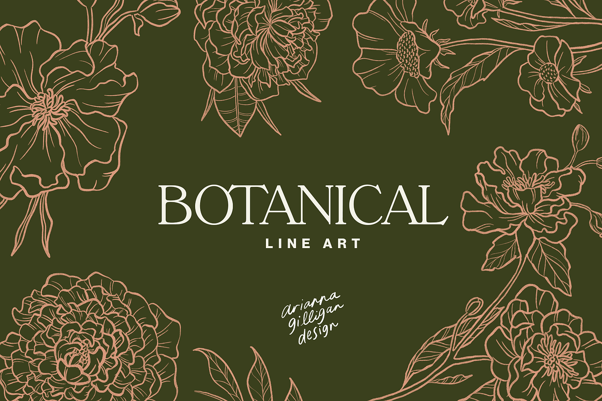 Line-Art Botanicals Pack, an Illustration by Drawn By Arianna (Photo 2 of 5)