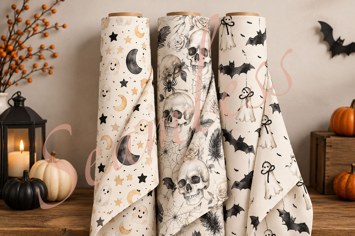 Halloween Seamless Patterns, a Pattern Graphic by DreamCafeArt (Photo 3 of 5)