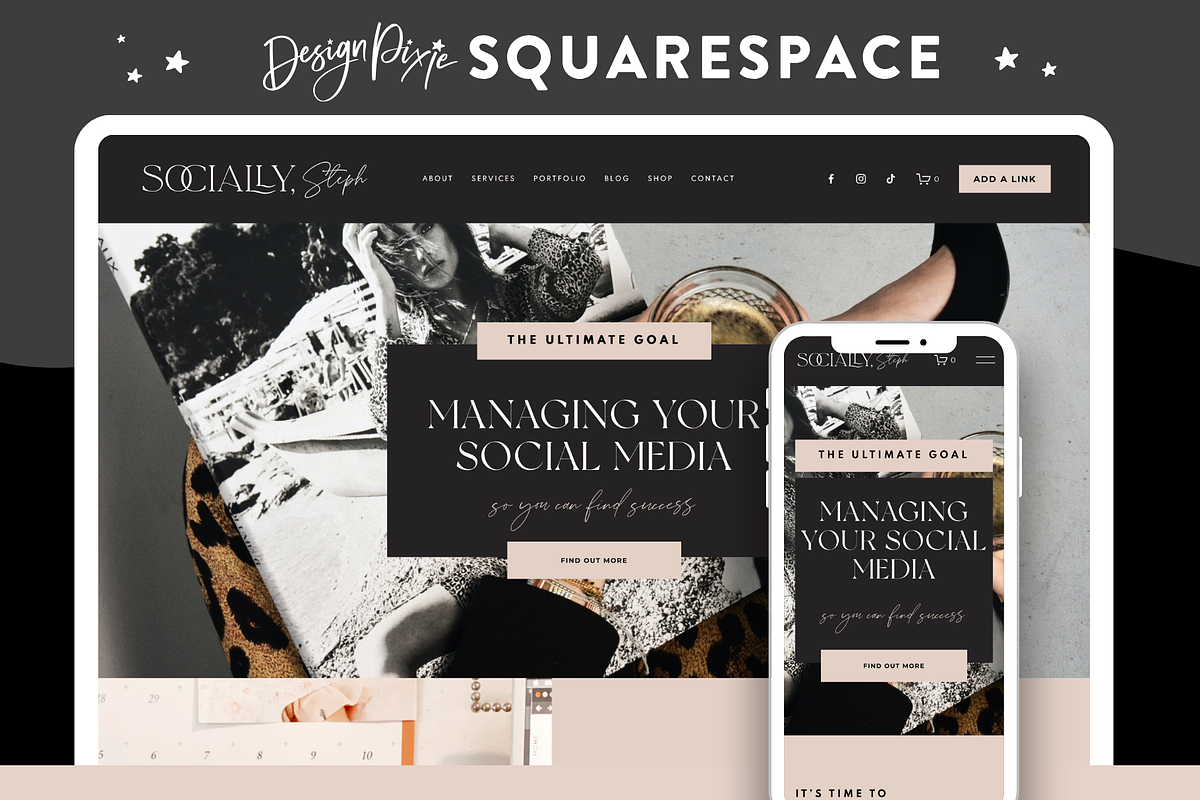 Squarespace Template Socially Steph, a Squarespace Template by Design Pixie (Photo 1 of 8)