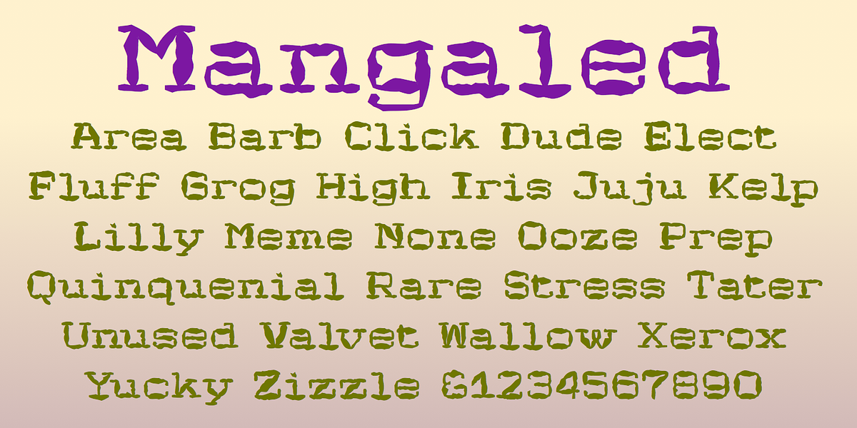 Mangaled, a Font by Ingrimayne Type (Photo 6 of 6)