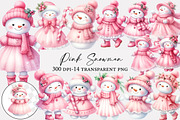 Pink Snowman Clipart, an Illustration by Designworld (Thumbnail 1 of 4)