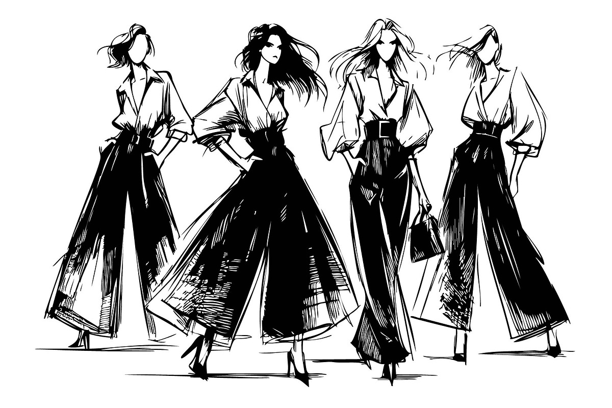 Abstract fashion models sketch, a Person Illustration by Sketching (Photo 2 of 4)