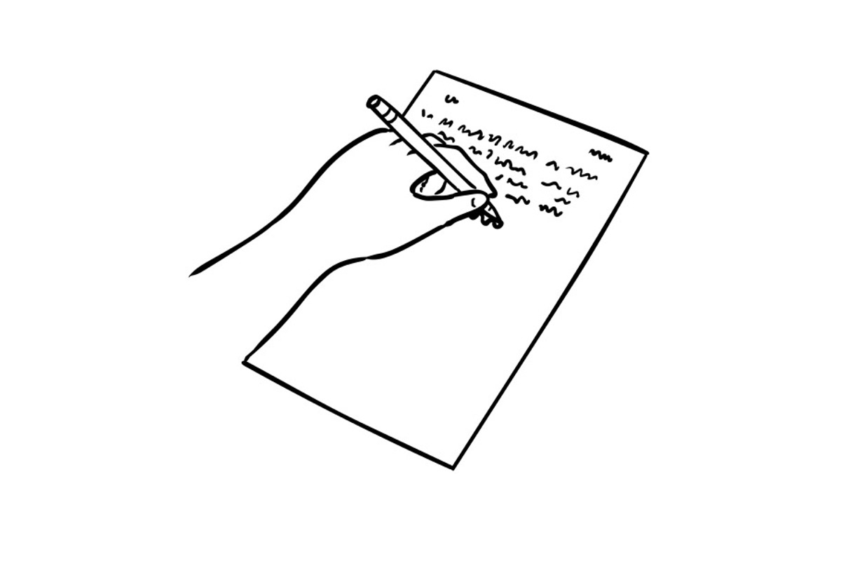 Left Hand Writing on Paper Drawing, an Illustration by patrimonio (Photo 1 of 3)