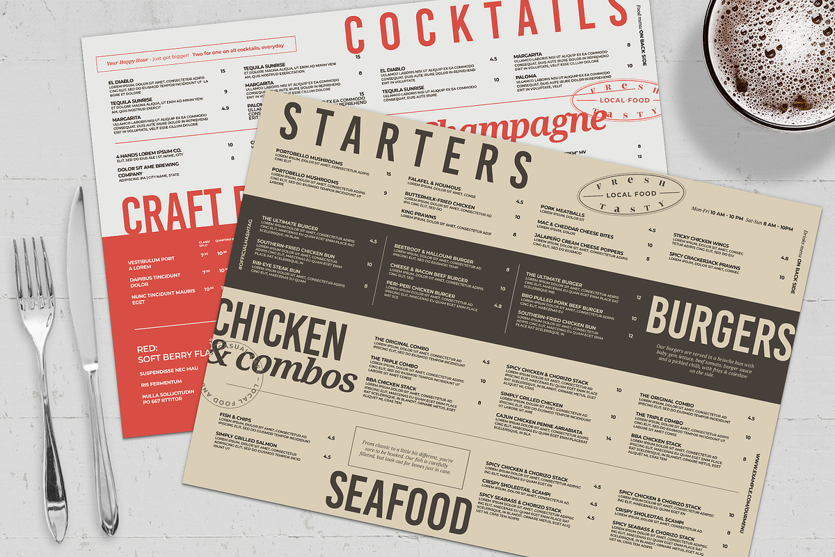 Food Menu Template, a Flyer Template by BrandPacks (Photo 1 of 4)